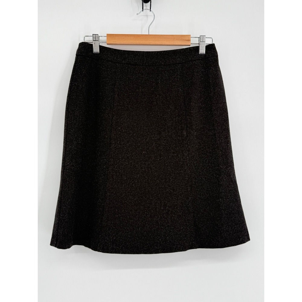 Norton McNaughton Petites Gray Wool Blend A-Line Skirt Stretch Career Sz 10P